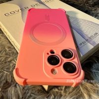 Suitable For Gradient Color Magnetic Protective Case for Iphone 14 13 12 Pro Max Anti-falling At Four Corners Casing with Lens Film Cover