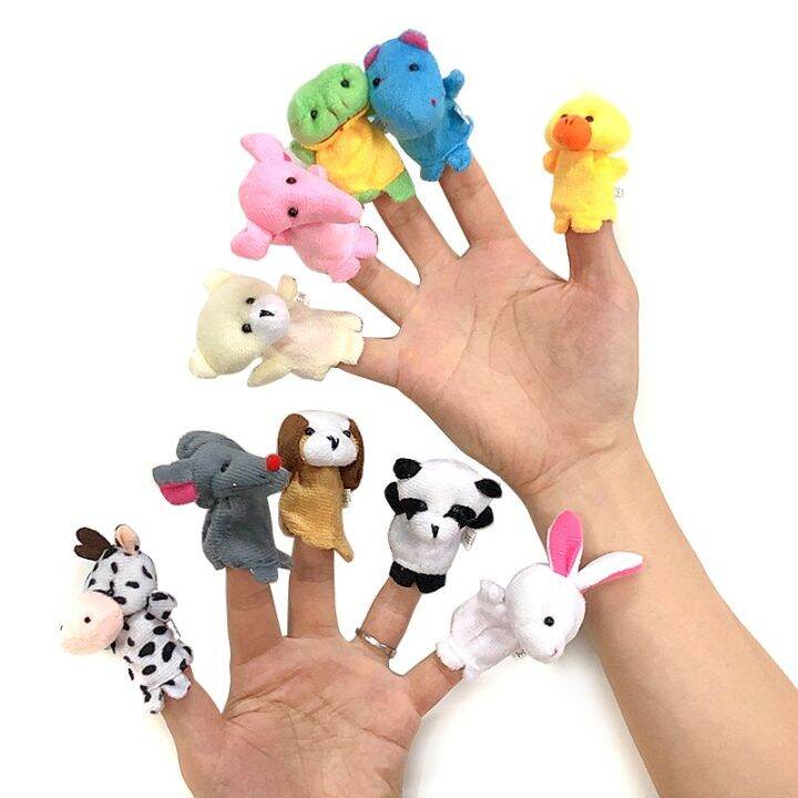 10ชิ้นของเล่นเด็กอ่อนนุ่มน่ารักผ้า-boneka-jari-tangan-มือจับของพ่อแม่-เกมเด็กตุ๊กตานุ่มนิ่มสำหรับทารกแรกเกิด