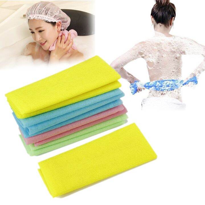 cw-4pcs-beauty-skin-exfoliating-cloth-washcloth-body-wash-towel-nylon-bath-polishing