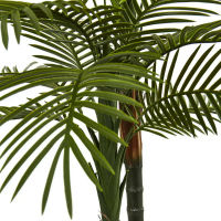 5.5ft ค่ะ Double Robellini Palm ต้นไม้ประดิษฐ์ป้องกันรังสียูวี,ในร่มกลางแจ้ง,สีเขียว