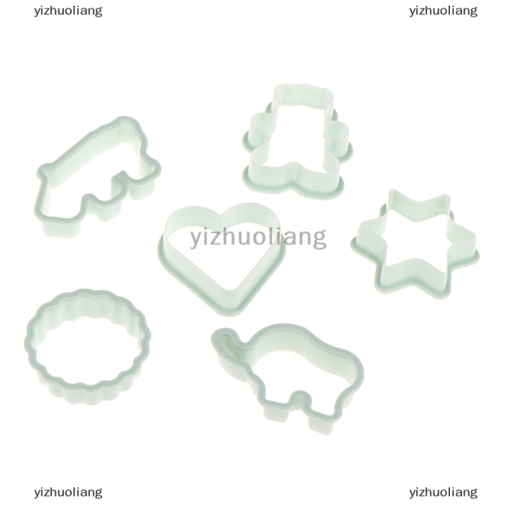 yizhuoliang-แม่พิมพ์ขนมคุกกี้พลาสติกรูปสัตว์เครื่องตัดบิสกิตซูชิแซนวิช6ชิ้น-เซ็ต