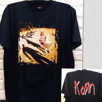 เสื้อยืดร็อคฮิปฮอปแขนสั้นผ้าคอตตอน Shirt100ดำ Korn ยางรัดหลากสี
