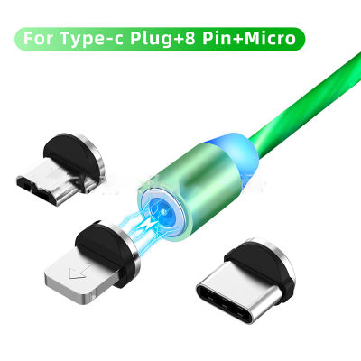 Hotest Magnetic Flow Luminous Lighting Charging Mobile Phone Cable Cord Charger Wire For Samaung LED Micro USB Type C For Iphone