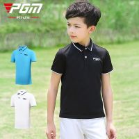 ℡✗ PGM Summer Golf Boys Top Junior Clothing Short Sleeve T-Shirt Breathable Fabric