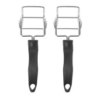 2 Pcs Bakeware Tongs Anti-Scald Bowl Clamp Baking Trays Oven Fixture Plate Anti-scald Clip Plastic Plate Clamp Metal Handle