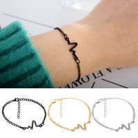 New Arrivals Korean Fashion Hot Simple Waves Ecg Heart Rate Lightning Bracelets For Women Men Jewelry Summer Style Beach Wireless Earbuds Accessories