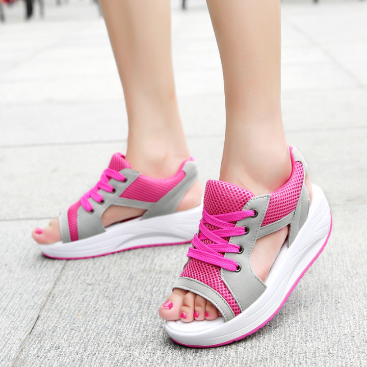 orngmall-รองเท้าแตะผู้หญิงแพลตฟอร์มผู้หญิงใหม่รองเท้าแตะมีส้นสบายเปิดหัวแม่เท้าลำลองฤดูร้อนรองเท้ากีฬา35-42