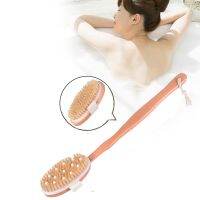 2Pcs / Set Long Handle Wooden Bathroom Shower Brush, Body Exfoliating Dry Brush Bathroom Brush