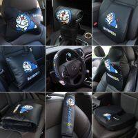 Blue Cat Car Neck Pillow Pillow Air Conditioner Quilt Cartoon Car Trim Set Seat Belt Shoulder Shield Steering Wheel Gear Cover Steering Wheels Accesso