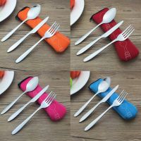 3 Pcs/Set Stainless Steel Fork Spoon Chopsticks Travel Ourdoor Camping Cutlery Tools portable Stainless Steel Tableware 4 Colors Flatware Sets