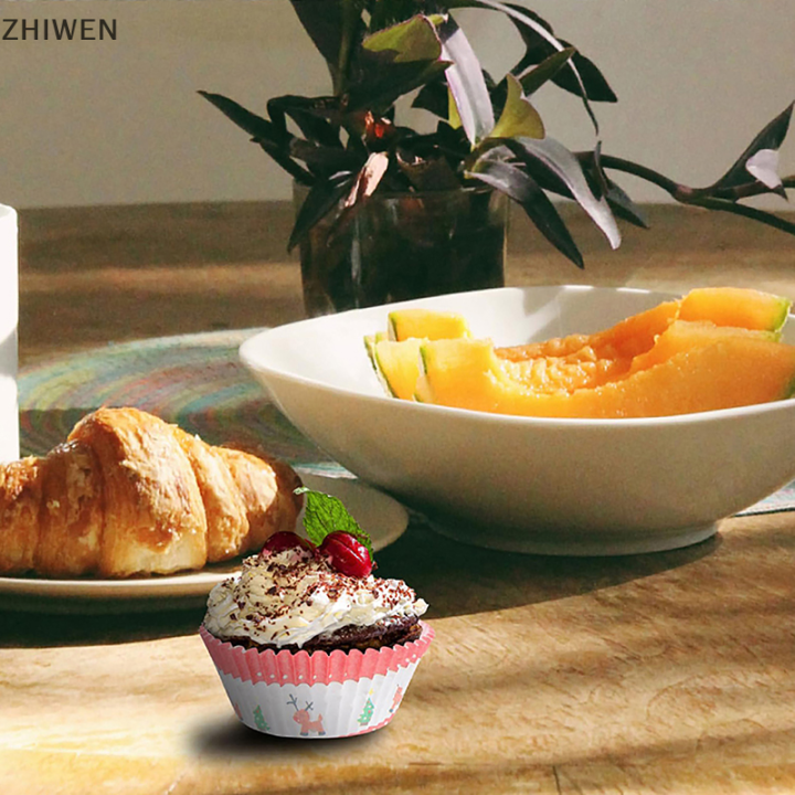 zhiwen-ชุดคัพเค้กกระดาษปูทำขนมสีรุ้งหลากสีสำหรับตกแต่งการอบมัฟฟินเค้กอุปกรณ์ทำขนมครัว-diy-จำนวน100ชิ้น