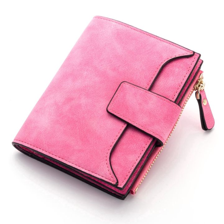 fashion-lady-short-folded-wallet-zipper-clutch-solid-vintage-matte-purse-cards-holders-coin-wallet