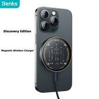 Benks เครื่องชาร์จแบบแม่เหล็กใส15W,ที่ชาร์จแบบแม่เหล็กสามารถมองเห็นได้สำหรับ iPhone 12 13ซีรีส์บางเฉียบแบบพกพา