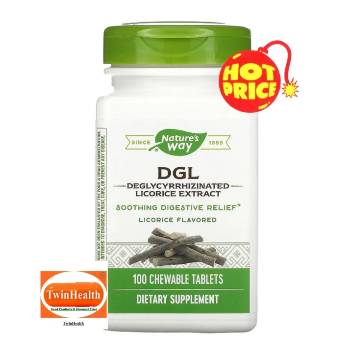 Nature's Way DGL Licorice Extract (with Glycine) / 100 Chewable Tablets