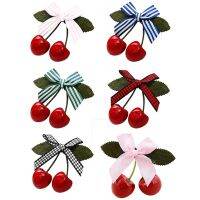 Hot Red Cherry Bow Hair Clip For Pinup Girls Retro Vintage Rockabilly Hair Band Hair Accessory 1Pcs