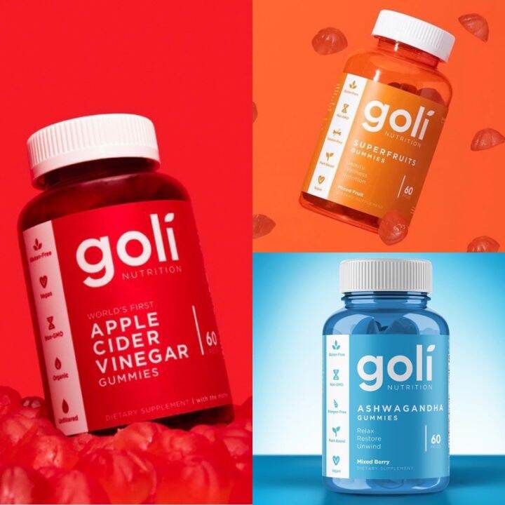 Goli Apple Cider Vinigar Gummies Weight Loss Vitamins Detox (60 pcs