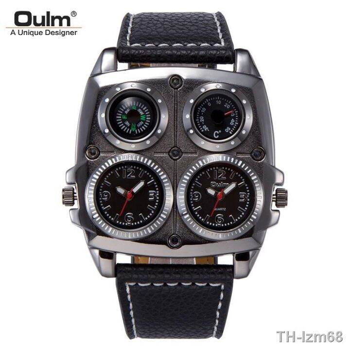 นาฬิกา-oulm-big-dial-fashion-leisure-mens-watch-dial-double-time-zone-compass-thermometer-men-quartz-watch