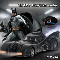 ขนาด1:24 1989 Batmobile โมเดลรถโลหะผสมน้ำหนักเบาและเสียงประกอบรถ Diecast ของเล่นสำหรับเด็กผู้ชายของขวัญวันเกิดคอลเลกชันรถ Kids Toys