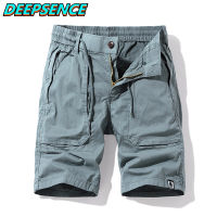 2021 New Summer Casual Cotton Cargo Shorts Men Safari Style Fashion Solid Zipper Pockets Knee Length Shorts Men 28-38