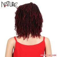 Nature Soft Short Bob Wig Cosplay Afro Kinky Curly 14 Inch Ombre Blue Wig High Temperature Fiber Synthetic Wigs For Black Women