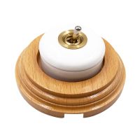 Home Improvement Round Ceramic Toggle Switch Wall Lamp 1 Way 2 Way Light Creative Switch