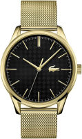 Lacoste Vienna Mens Quartz Stainless Steel and Mesh Bracelet Casual Watch, Color: Yellow (Model: 2011104)