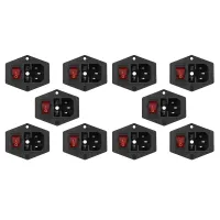 10X 3 Pin IEC320 C14 Inlet Module Plug Fuse Switch Male Power Socket 10A 250V