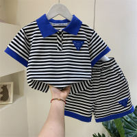 Boys Polo Shirt Suit 23 New Summer Fashion Baby Cool Handsome Short-Sleeved Clothes Trendy Childrens Ruan Handsome Two-Piece Suit