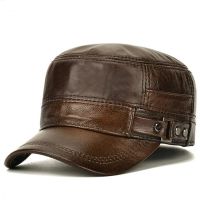 Cappelli Militari Da Uomo Cappello In Vera Pelle Di Vacchetta Di Qualità Uomo Autunno Inverno Nuovi Berretda Baseball Con Marchi Termici Regolti