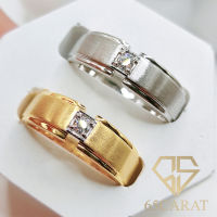 65Carat - แหวนเพชรแท้ แหวนชาย เพชรเบลเยี่ยมคัท น้ำ100 เพชรรวม 7ตัง ทองแท้9K{37.5%} รหัสR02