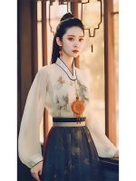 เสื้อผ้าแฟชั่นสำหรับสุภาพสตรี New Chinese style employed in womens clothing tang system improved hanfu into 2023 new high-end men face skirt suit daily