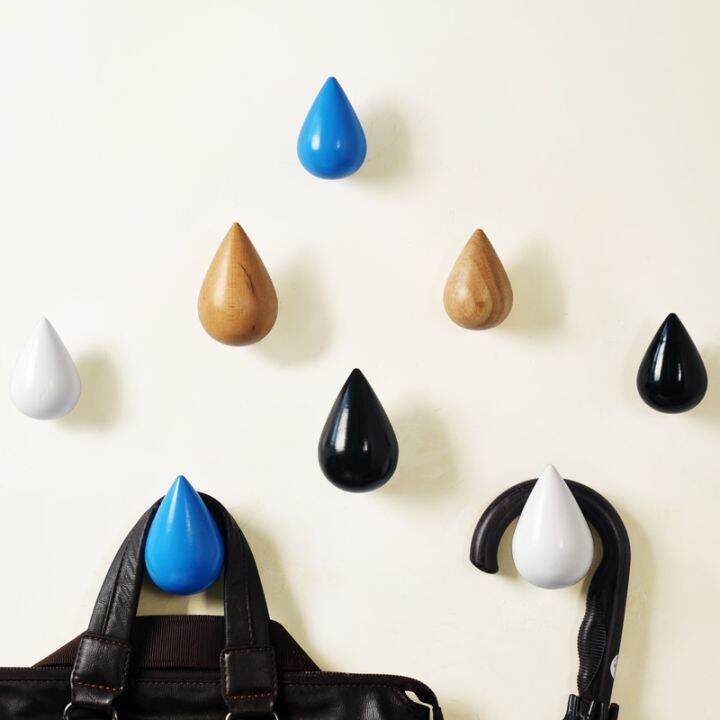 1pcs-wood-wall-mounted-hooks-chic-deco-water-drop-wall-hanger-coat-hat-bag-umbrella-single-hanging-holder-home-storage