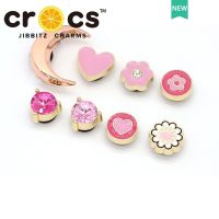 cross jibbitz charms หัวเข็มขัดโลหะ สีชมพู เครื่องประดับ สําหรับรองเท้า DIY