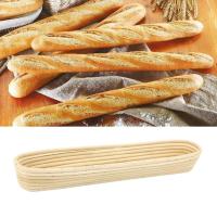 Baguette หมักฝรั่งเศสแป้งขนมปัง Proofing ตะกร้าหวายกับเคสผ้า Bakeware เครื่องมือทำขนมอบ