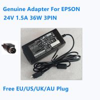 เครื่องสแกน1.5A 24V ของแท้36W 3PIN อะแดปเตอร์ AC M235A M235B สำหรับ EPSON DA-36E24 TM-U220เครื่องชาร์จที่จ่ายไฟเครื่องพิมพ์เครื่องสแกน TM-T88II