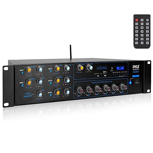 Pyle Wireless Bluetooth Power Amplifier System 4200W 6CH Powered Rack