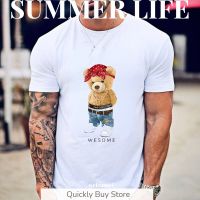 New Summer Wesome Teddy Bear T Shirt Casual Man T-Shirt Short Sleeve Modal Tshirt Top Tees Harajuku Sweatshirt