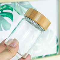 6pcs 47x77x35mm Capacity 80ml Glass Bottles With Aluminum Bamboo Double Cap Glass Storage Jars Candy Food Leak proof Bottles