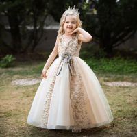 Childrens Flower Ceremonial Wedding Dresses Evening Fashion Costume Kids Prom For Girls Elegant Clothes Princess Party Vestido