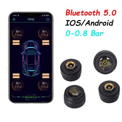 Bluetooth 5.0 Car TPMS Tire Pressure Alarm System Sensor Android/IOS Tyre Pressure Monitoring System 8.0 Bar