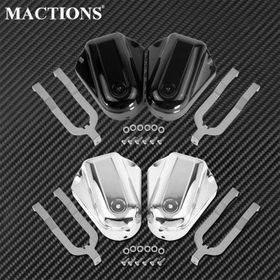 Motorcycle ABS Bar Shield Rear Axle Covers Swingarm Cap Case Black/Chrome For Harley Softail 2008-Later Heritage Slim S FXS FLS