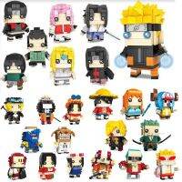 อะนิเมะ Naruto Pirate Ship Assembly Buildding Blocks อิฐ Luffy Uchiha Sasuke Square Action Figures ANIM ของเล่นของขวัญของเล่น