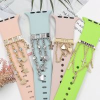 Metal Charms Watch Band Decoration Ring For Apple Watch Diamond Ornament For iwatch Bracelet Silicone Strap Jewelry Accessories Shoes Accessories