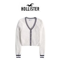 Hollister ฤดูใบไม้ร่วงและฤดูหนาวคอวีแฟชั่นสไตล์มหาลัยบิดสลิมเสื้อคาร์ดิแกนแบบถักผู้หญิงเสื้อกันหนาวแบบสั้น