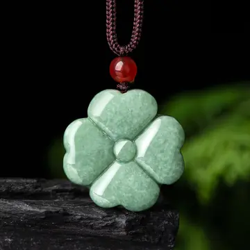 Black Jade Clover Necklace, Natural Jade Necklace, White Jade Necklace –  Shanali Jewelry