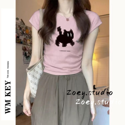 Zoey.Studio เสื้อครอป เสื้อยืด ชุดเซ็ทผู้หญิง เสื้อยืดคอกลม เสื้อยืด ผญสวย ๆ เวอร์ชั่นเกาหลี ผ้าคอตตอน ใส่สบาย เรียบง่าย 2023NEW WTX23903MW 37Z230912