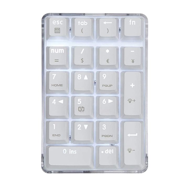 mechanical-numeric-keypad-brown-switch-wired-gaming-keypad-crystal-case-white-backlit-21-keys-mini-numpad-keypad