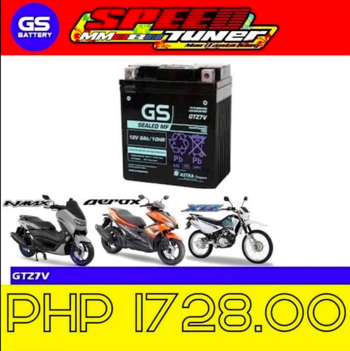 GS BATTERY GTZ7V FOR NMAX, AEROX, XTZ 125, VESPA 150/50, ADV 150 ...