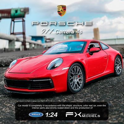 WELLY 1:24 Porsche 911 Carrera 4S Simulator Toy Sports Car Model Car Diecast Alloy Metal Toy Car Childen Gift Collection B75