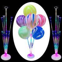 【Affordable variety of balloons】75เซนติเมตร7หลอดลูกโป่งยืนด้วยไฟ LED ผู้ถือบอลลูนคอลัมน์บอลลูนพลาสติกติดวันเกิดงานแต่งงานบอลลูนอุปกรณ์เสริม